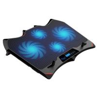 笔记本散热器15.6寸华硕戴尔手提电脑风扇散热支架底座静音游戏本 黑蓝-液晶显示屏版本