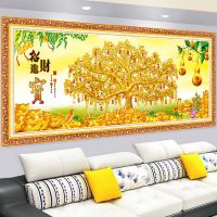 墙贴画自粘客厅沙发背景装饰画办公室卧室发财树立体生意兴隆壁画 9024-1 长250cm*高120cm可定制尺寸