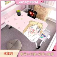 床上书桌笔记本电脑桌学生宿舍写字桌小桌子折叠桌宿舍神器 顽皮少女A+ 注塑一体+抽屉+防滑