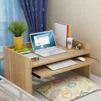 电脑桌床上书桌学习桌儿童学生家用写字桌宿舍神器上铺必备小桌子 [80*50+键盘托]浅胡桃色