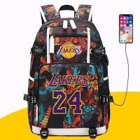 湖人队科比书包黑曼巴KOBE双肩包大容量篮球背包电脑包补课包 花红色D款/科比24号