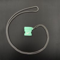 RELX悦刻金属挂绳悦克柚子锐客保护套防滑链挂链1234代relax一代 钢钛龙骨挂链+NK绿色