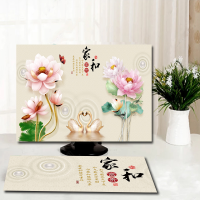 北欧电脑罩装饰防尘罩台式主机显示器防尘布艺键盘套罩可爱的盖布 N084家和富贵 25/26/27英寸 68*44cm