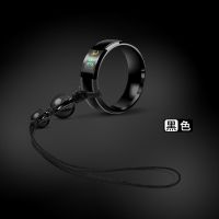 手机挂绳短款指环扣智能感温钛钢吊环链女情侣挂扣苹果11挂件华为 感温指环挂绳-黑色-两条装