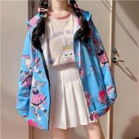 女装2020新款嗲妹屋同款外套女ins连帽学生韩版宽松百搭JK开衫潮 蓝色(薄款) M