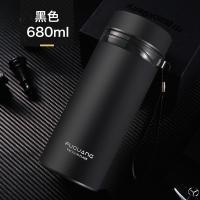 富光大容量保温杯 不锈钢男水杯子高档便携女户外大号泡茶杯680ML 黑色