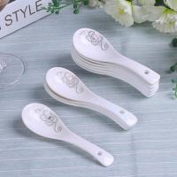 10个小汤勺景德镇陶瓷骨瓷小调羹小勺汤勺饭勺汤匙小勺特价 简爱小勺 5个味碟5个小勺