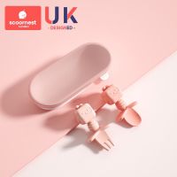 科巢小宝宝短柄硅胶勺子学吃训练婴儿勺子新生舔舔勺吃饭辅食餐具 莱尔粉