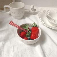 ins风樱桃马克杯水杯盘子碗套装可爱小女心燕麦杯 樱桃(马克杯+盘+碗)