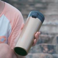 陶瓷内胆保温杯骨瓷真空杯咖啡杯泡茶杯车载便携随手杯文艺水杯子 香槟金380ml