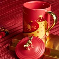共禾京品 周大福联名牛转乾坤网红牛气冲天马克杯 红色(礼盒装)