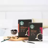 星巴克咖啡家享浓醇美式黑咖啡粉速溶即溶咖啡冲饮品2盒共20条装