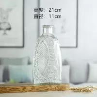 复古玻璃花瓶马德里台面干花鲜花插花瓶小清新装饰摆件摄影道具 大号鱼瓶