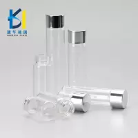 透明小玻璃瓶 带盖密封 迷你玻璃瓶 亮银盖 空瓶 5ml10毫升到25ml 22*100(25毫升)10个