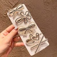 水钻发夹女网红边夹侧边刘海夹成人珍珠鸭嘴夹后脑勺发卡夹子头饰 [珍珠发夹]五件套