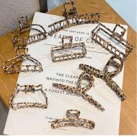 合金气质豹纹发夹后脑勺盘发抓夹女复古鲨鱼夹子大号发抓头饰品 任意3个找客服备注