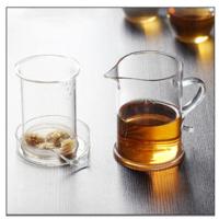 玻璃茶具套装泡茶壶过滤茶水分离家用小号办公透明功夫红茶冲茶器 914茶壶 S形把手 纱布过滤网 配6个直身杯+小号竹托盘