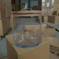 无铅玻璃罐直筒带盖玻璃酱菜缸透明咸菜坛子泡菜坛腌菜缸超市专用 10升木盖密封罐
