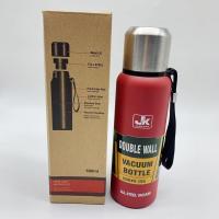 俄罗斯保温杯大容量男女便携水杯子304不锈钢户外水壶旅行车载JK 红色 1500ML+杯套+杯刷