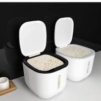 装米桶防虫防潮密封20斤米缸盒面桶大米面粉储存罐家用收纳储米箱 时尚灰+高雅黑