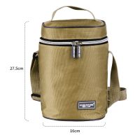 加厚铝箔保温袋手提袋保温桶饭盒便当包带饭包津布饭桶套圆形 金色-大号