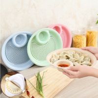 饺子盘加厚双层沥水家用带醋碟饺子盘多功能水果盘吃饺子神器 +[白色]多功能沥水果盘饺子盘 +加厚升级款(五个装)
