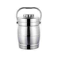保温饭盒不锈钢上班族学生便当盒成人保温桶三层带饭桶野餐 3.0升鼓型(没有赠品)
