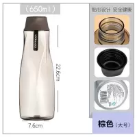 乐扣乐扣冰峰杯塑料水杯夏季男士便携运动创意个性水瓶冷水壶杯子 冰峰杯(深棕色)650ml