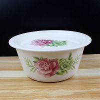 带盖搪瓷碗瓷碗盖盆老式猪油瓷盆珐琅汤盆搪瓷碗 24cm盖盆(花色随机)