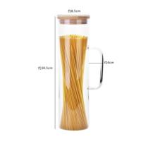 厚实面条盒密封盒圆形储藏盒收纳桶面条 收纳 盒透明大容量挂面 透明款