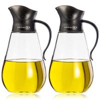 乐扣乐扣旗舰店韩国玻璃油壶防漏大号倒油壶家用酱油醋瓶厨房用品 黑色套装[550ml]