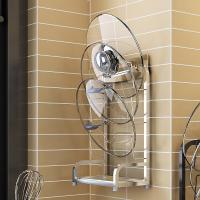 不锈钢锅盖架壁挂免打孔厨房台面坐式砧板菜板收纳架放锅盖的架子 304不锈钢原色+不锈钢接水盘+壁挂落地两用