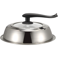 锅盖电锅不锈钢玻璃可视高盖炒锅铁锅加高加厚多功能电炒锅锅盖子 42cm加厚加高盖外直径44cm