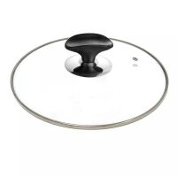 锅盖 C型钢化玻璃盖透明加厚家用蒸锅汤锅电锅砂锅盖子台阶锅通用 树叶电木防烫手柄 加厚玻璃款 31.3cm