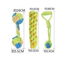 狗狗玩具磨牙耐咬泰迪比熊博美绳结玩具奶狗小型犬狗咬胶宠物用品 [三件套]哑铃玉米手柄(送小黄鸭)