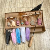[二喵宠物铺子]逗猫棒七件套猫咪玩具套装成年幼猫解放双手自嗨 逗猫七件套+仙女逗猫棒-黑+2头