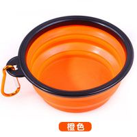 宠物狗狗折叠碗外出水碗便携狗碗户外喝水碗随行用品饮水碗食粮盆 橙色 大号1000ML碗口直径17.5cm