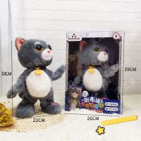 趣巢斑布猫抖喵会动跳舞的玩具电动毛绒仿真音乐小猫咪玩偶公仔 网红小猫咪 标配+充电套装+螺丝刀