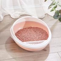 鲁宠猫砂盆幼猫半封闭小号猫沙盘猫厕所防臭防溅砂猫屎盆猫咪用品 幼猫用-[6斤内] 防溅高边款-粉色