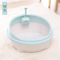 小号猫砂盆半封闭除臭大号防外溅沙盆幼猫猫厕所猫咪用品 大号军绿色
