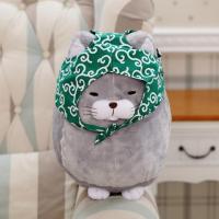 [馒头猫3款]可爱胡子馒头猫小猫咪仿真公仔毛绒玩具抱枕布娃娃 灰色馒头猫 40厘米