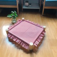 田园风猫吊床猫窝猫床实木吊床离地秋冬猫窝可爱猫咪吊床狗窝狗床 田园红格子吊床整套