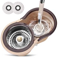 [低价促销]家用一拖净旋转拖把桶好神拖拖把双驱动拖布桶墩布桶 加强极速杆 钢篮+钢盘+6个拖把头+地板刷