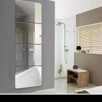 宿舍镜贴墙镜粘贴卧室镜自粘贴全身镜镜子小贴墙穿衣镜组合免钉镜 防爆圆角50*50三片+贴胶+免钉胶