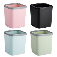 网红北欧桌面小垃圾方形家用桶茶几书房客厅无盖迷你杂物桶收纳盒 马卡龙4只大号组合