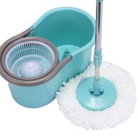 新疆西藏旋转拖把免手洗懒人拖把桶甩干脱水拖把神器一拖净 薄荷绿 不锈钢脱水篮+4个棉头