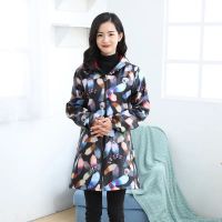 冬季成人罩衣女防水工作服加绒加厚羽绒服罩衣围裙女厨房防油工作 黑色羽毛-1号加绒防水衣 170/L(建议体重80-95)