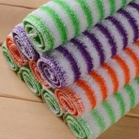 韩国竹纤维洗碗巾加厚抹布竹炭厨房不沾油吸水去油不掉毛洗碗布 [10条装]颜色随机