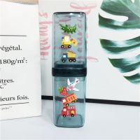 旅行便携式牙杯洗漱口杯牙刷收纳牙具盒刷牙儿童可爱宿舍透明牙缸 淡蓝汽车