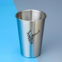 北欧风不锈钢洗漱杯简约创意刷牙杯牙刷杯牙缸漱口杯情侣杯子牙杯 麋鹿500ml大号